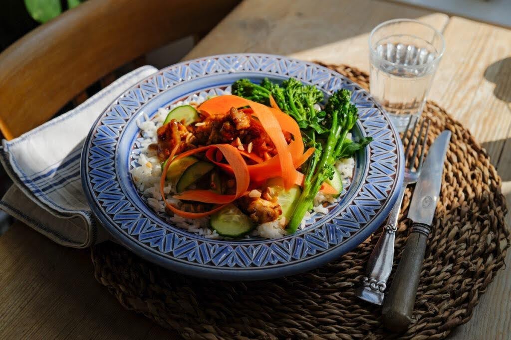 Honning- og soyamarinert kylling fra hellofresh
