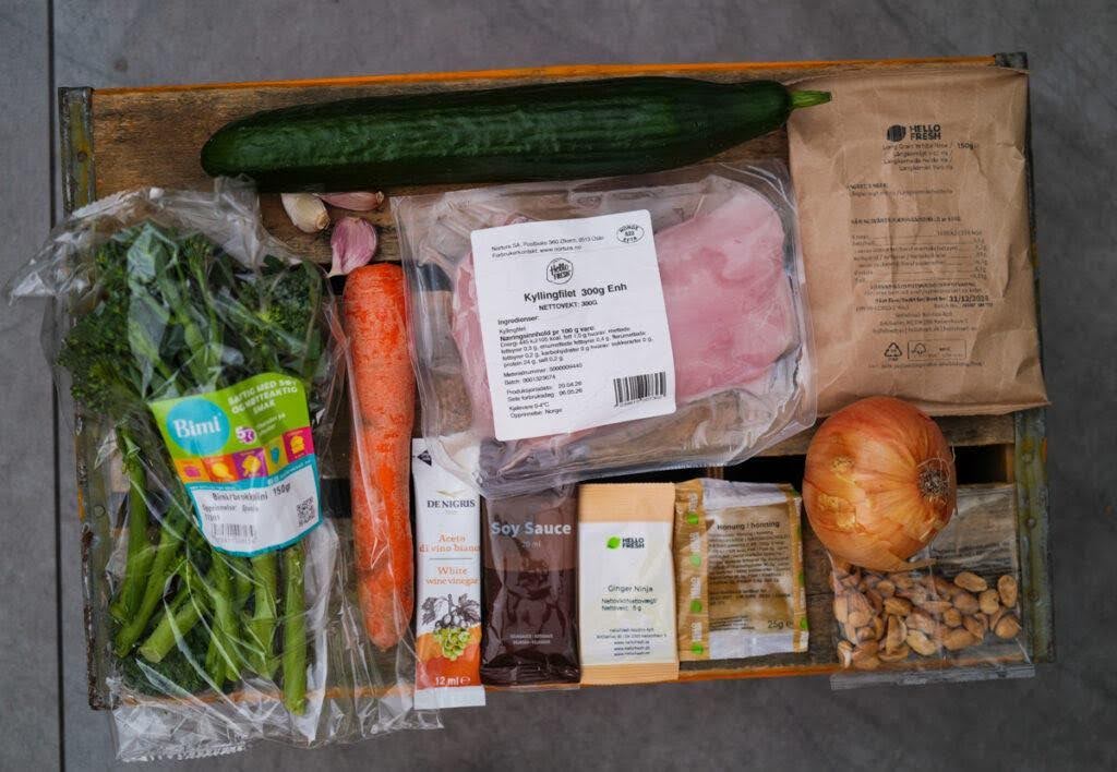 ingredienser Honning- og soyamarinert kylling fra hellofresh